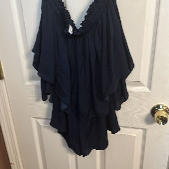 Bec&Bridge ruffle off the shoulder romper NWOT Size 8 - Picture 4 of 5